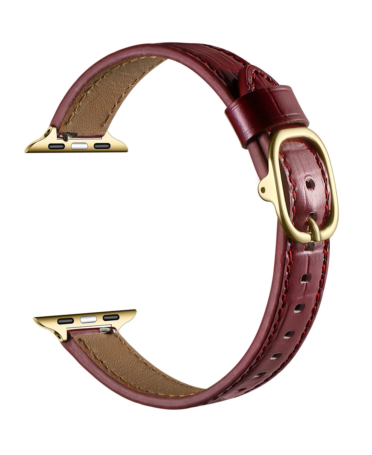 Ремешок для часов Posh Tech Carmen Skinny Croc Leather Band for Apple Watch, цвет: Вишнёвый — фото 4