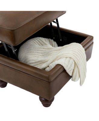 Sabina Transitional 27" Wide Ottoman with Solid Wood Legs