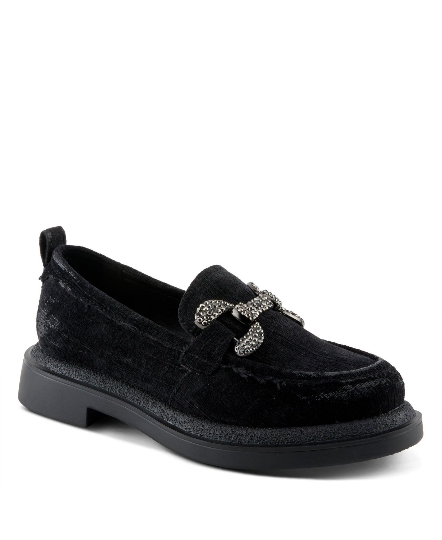 Женские туфли Patrizia Marlen Velvet Loafer with Metal Ornamentation, цвет: Чёрный — фото 1