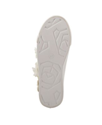 Women's FLEUR Floral Applique Lace-Up Canvas Sneakers