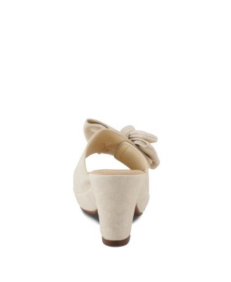 Women's NORMAJEAN Denim Bow Slide Heeled Sandals