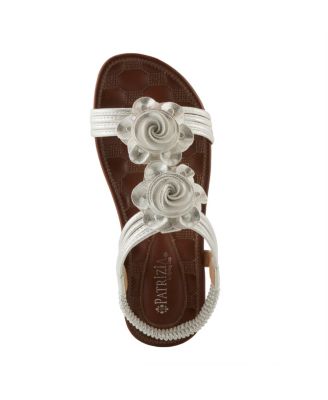 Women s Nectarine Floral T-Strap Sandal with Elastic Back and Quilted Footbed