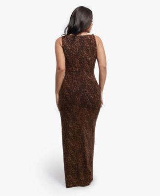 Women's Shapewear Solid Cowl Neck Ruched Sculpting Maxi Dress