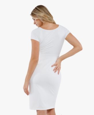 Women's Shapewear Modal Slimming Lace Trim Henley Tank Maxi Dress