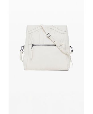 Women's Bolso efecto piel bordados mediano