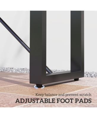 Outdoor Bench, 47" Backless Acacia Wood Garden Bench Seat,