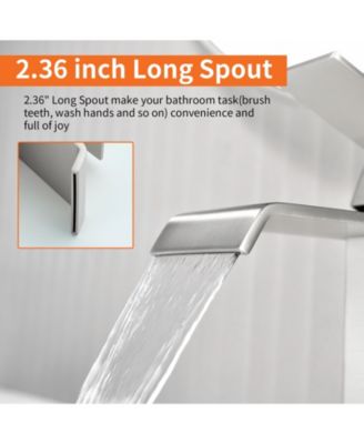 Single-Handle Waterfall Bathroom Sink Faucet in Lead-Free 304 Stainless Steel with Hot/Cold Water Function
