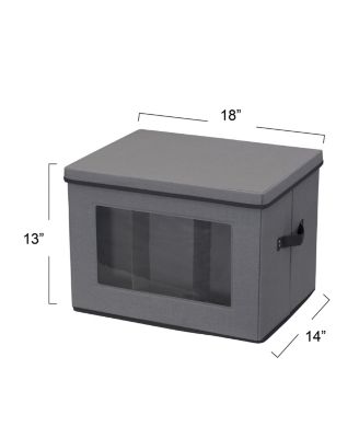 Tall Wine and Bottle Storage Chest, Gray