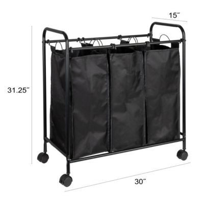 Rolling Triple Laundry Sorter