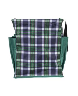 Plaid Krush Container All-Purpose Utility Tote with Green Pockets