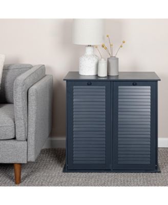 Tilt-out Cabinet Laundry Sorter with Shutter Front, Navy