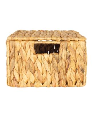 Rectangular Water Hyacinth Nesting Basket Set with Lid