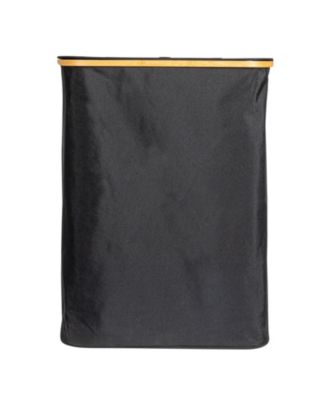 Sleek Laundry Hamper with Dual Mesh Liners and Lid, Black