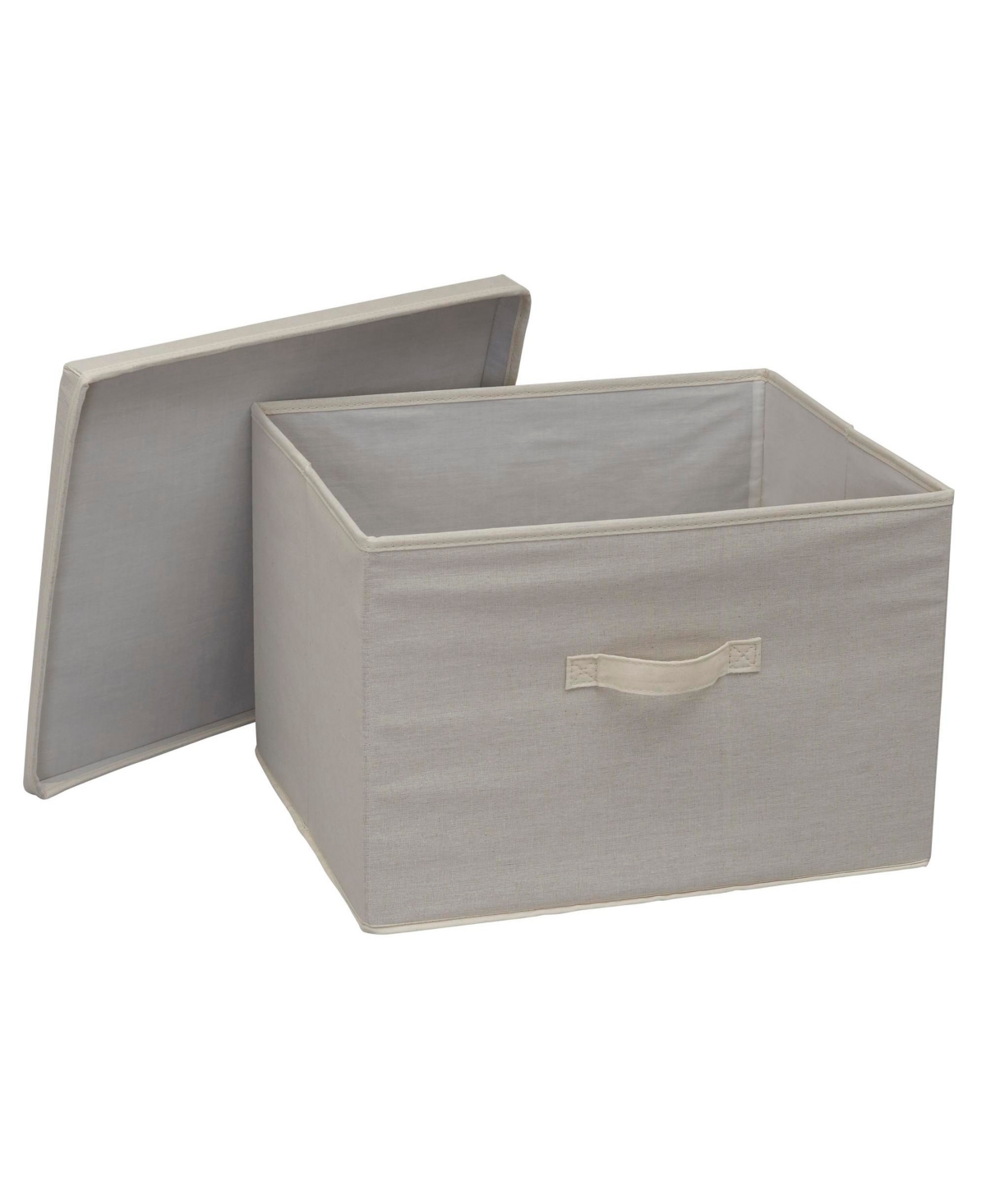 Household Essentials Wide Storage Box With Lid Box, 15"x18.5"x12", Natural