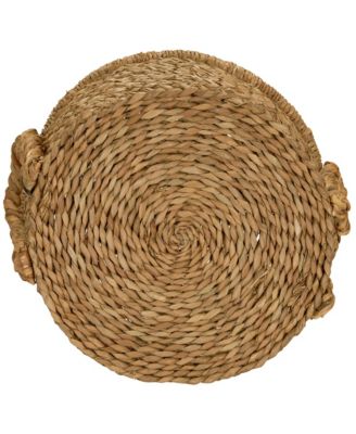 Large Wicker Storage Basket, Floor Basket with Braided Handles
