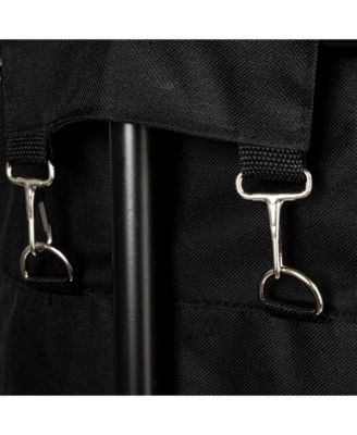 Round Laundry Hamper, Black Polyester Bag