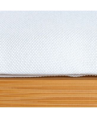 Slatted Natural Hamper with Cushioned Lid and Removable Cotton Bag, Natural