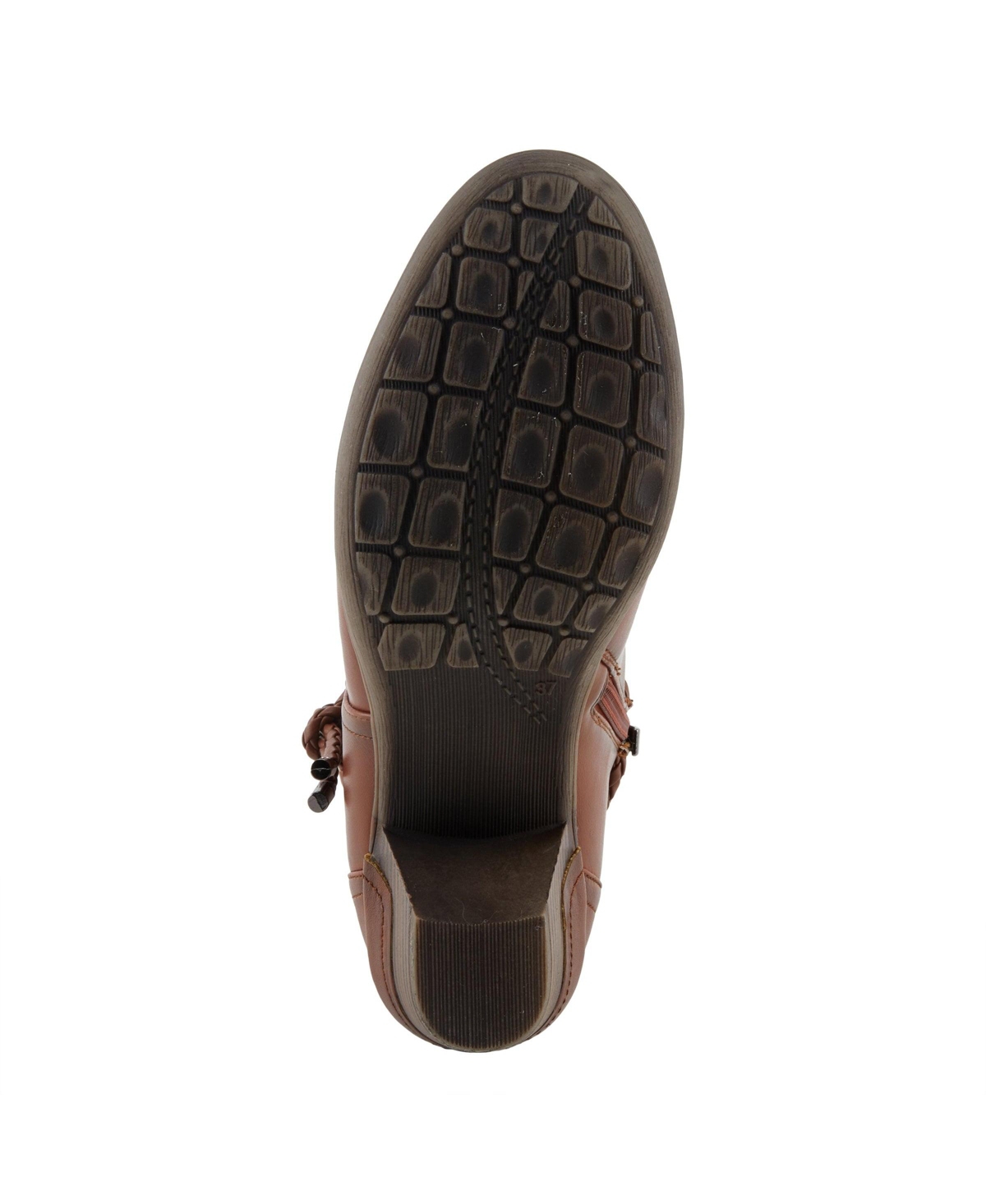 Patrizia Women's Stacked Heel Decorative Lace Detail Ankle Booties