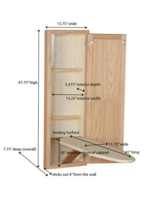 Ironing Board Cabinet, Unfinished Wood