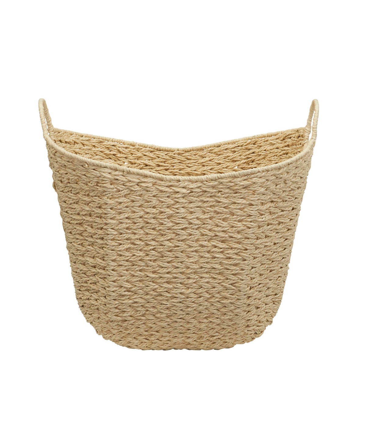 Household Essentials Paper Rope Basket with Handles, Cream