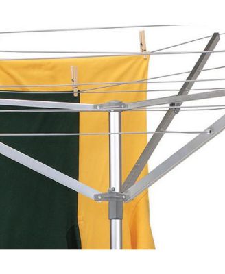 Portable Umbrella Clothesline, 64 Ft of Hanging Space, Silver