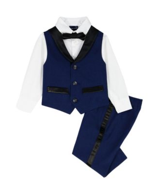 Baby Boys' Tuxedo Vest, Shirt, Tie and Dress Pants, 4-Piece Set