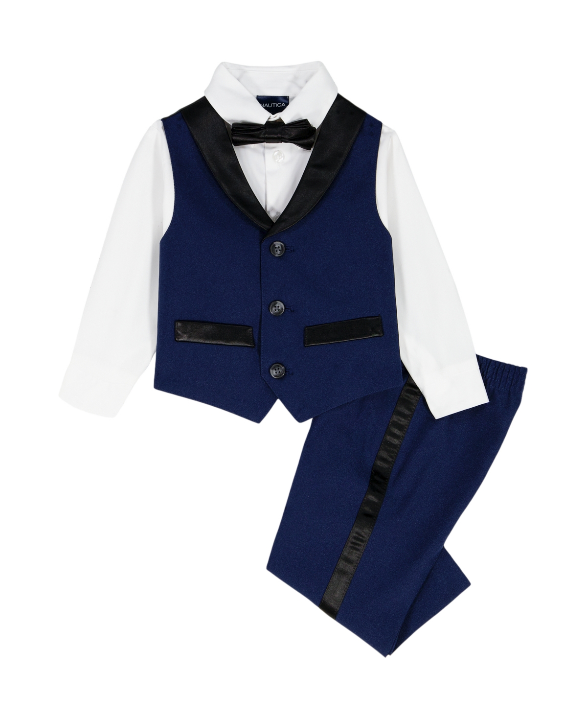 Nautica Baby Boys Tuxedo Vest 4-Piece Set