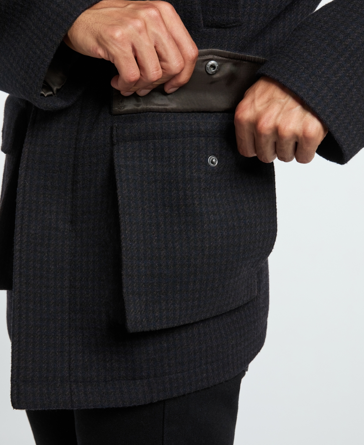 Ted by Baker Men's Car Coat with Handwarmer Pockets