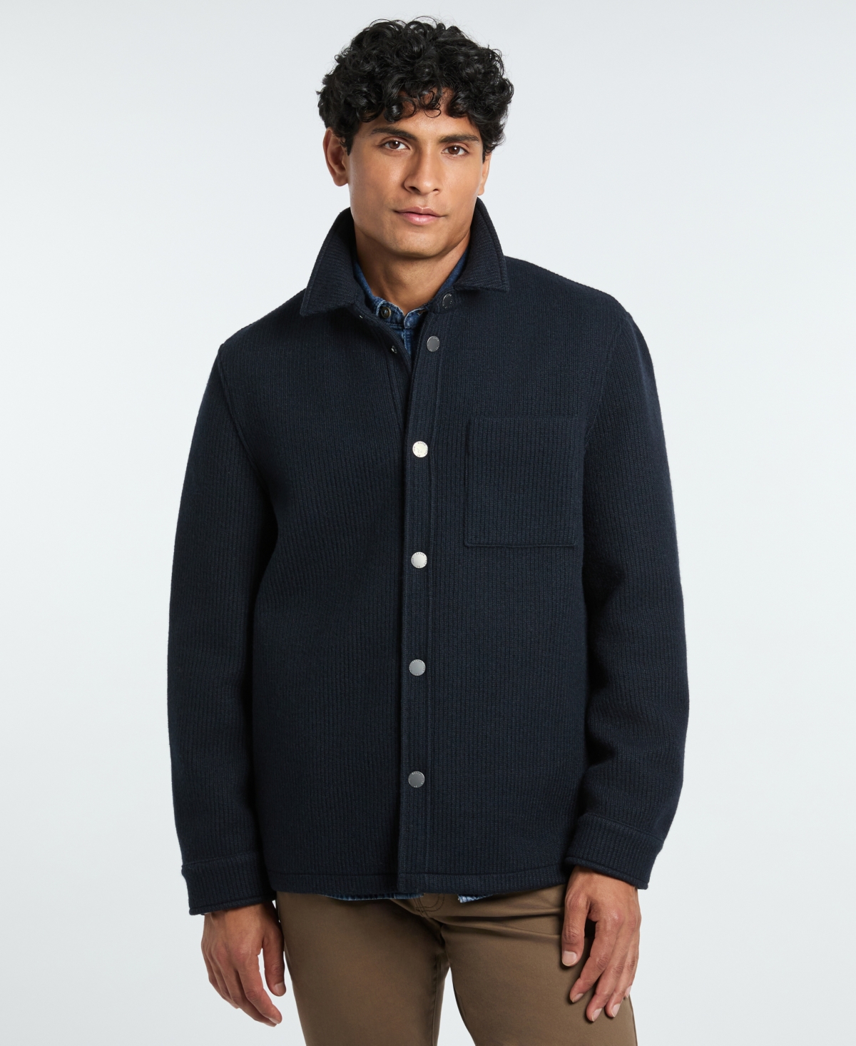 Ted By Ted Baker Men's Fully Lined Knit Shirt Jacket In Blue