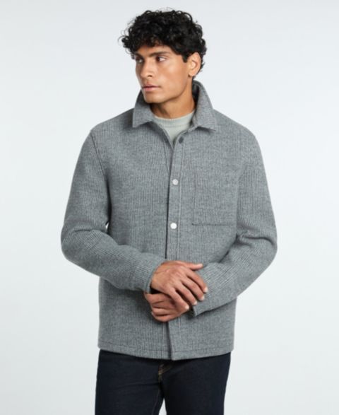 Мужская куртка Ted by Ted Baker Fully Lined Knit Shirt Jacket, цвет: Серый