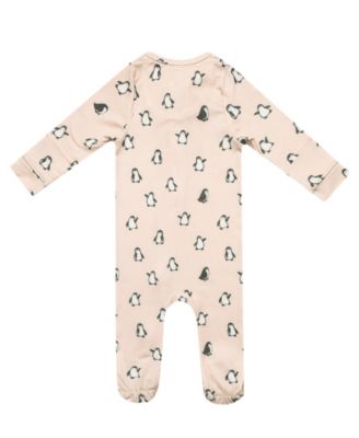 Baby Boys' or Girls' Penguin Printed Zip-Up Footed Pajamas