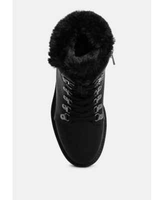 Womens Maranta Faux Fur Collar Ankle Boots