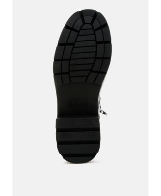 Womens Carmit Chunky Faux Leather Calf Boots