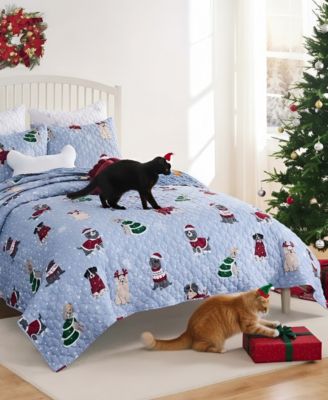 Winter Whiskers Holiday 3-Pc. Quilt Set, Full/Queen