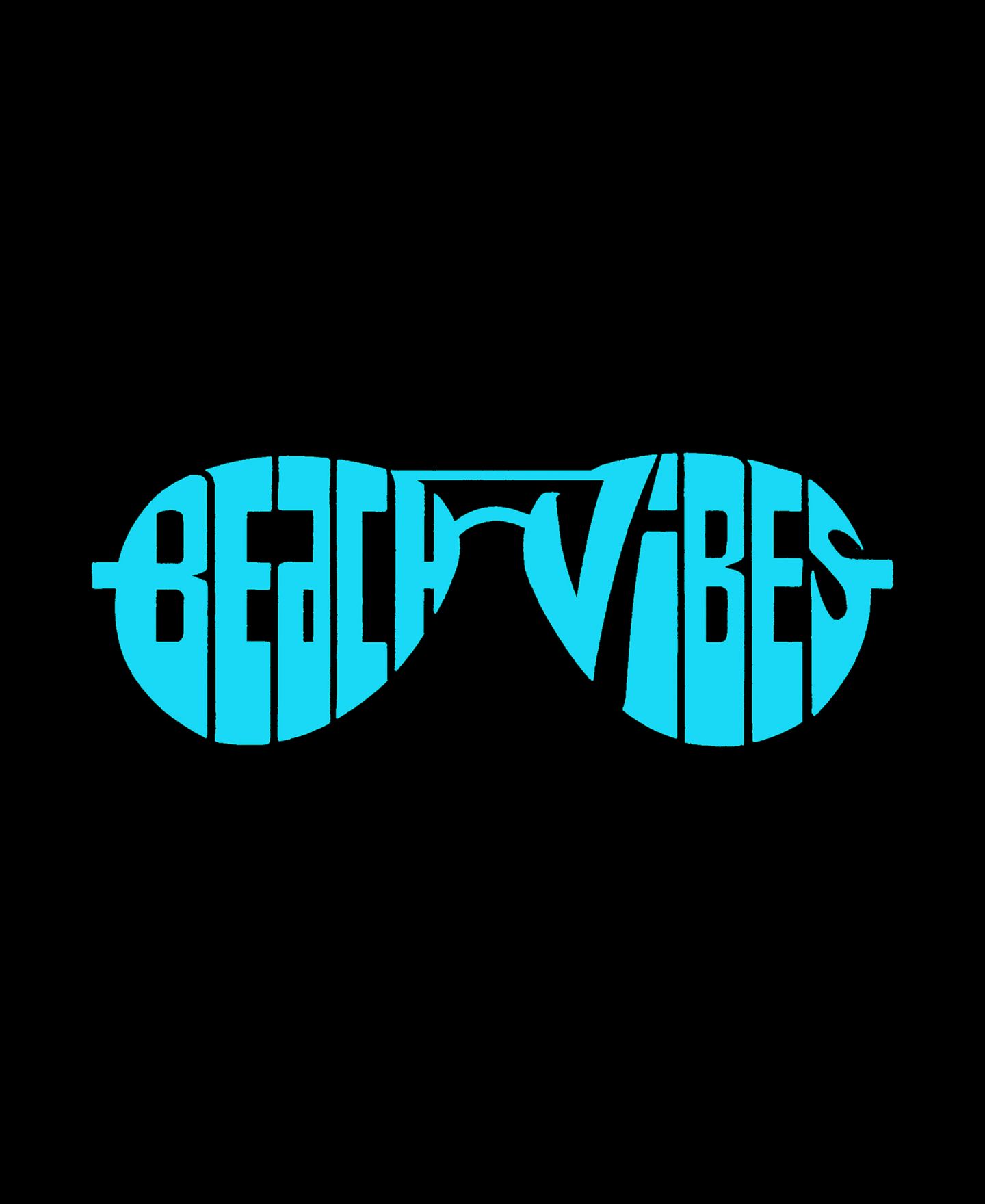 Женская футболка LA Pop Art Beach Vibes Word Art V-Neck, цвет: Чёрный — фото 2