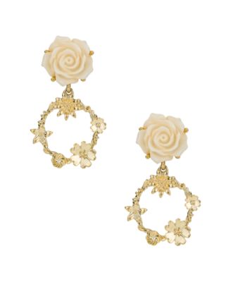 Rose Garden Collection Gold Tone Doorknocker Earrings