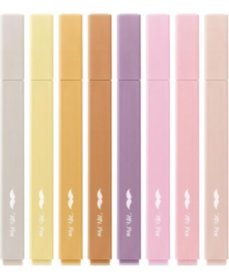 Aesthetic Highlighters, 8 Pack, Chisel Tip, Vintage Brown,