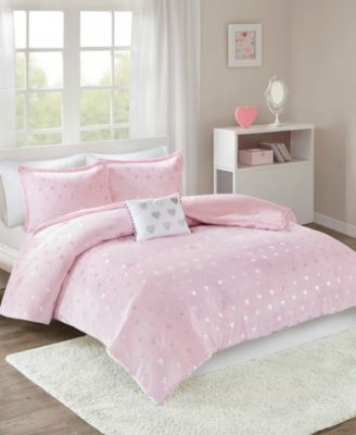 Rosalie Metallic Heart 3-Pc. Comforter Set, Twin/Twin XL