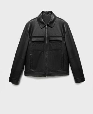 Men's Leather Pockets Jacket