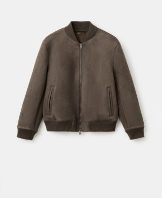 Men's Suede-Effect Bomber Jacket