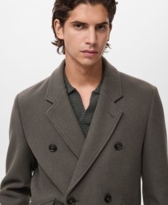 Men's Double-Breasted Wool-Blend Coat
