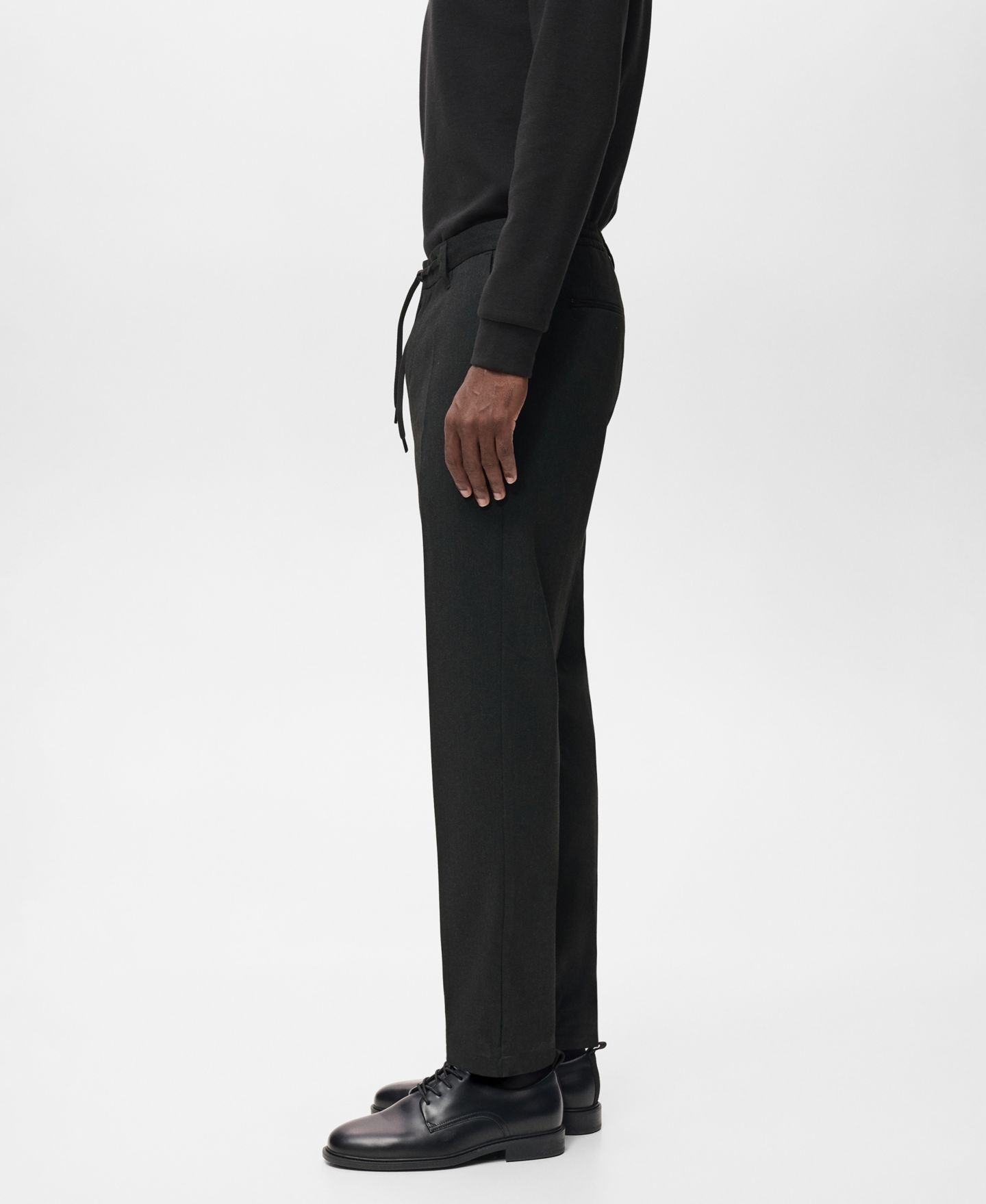 Мужские брюки Mango Slim-Fit Thermolite, цвет: Тёмный меланжевый серый — фото 5