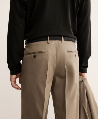 Men's Virgin Wool Pleated Pants