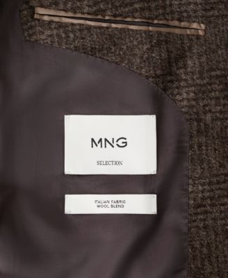 Men's Slim-Fit Micro-Check Wool-Blend Jacket