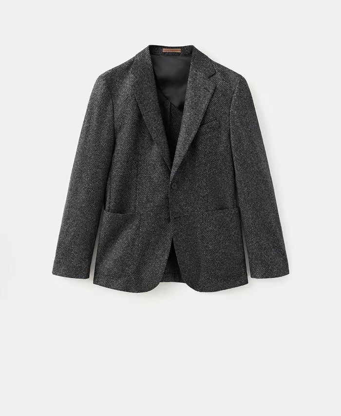 Men's Slim Fit Wool Blend Blazer - thumbnail 5