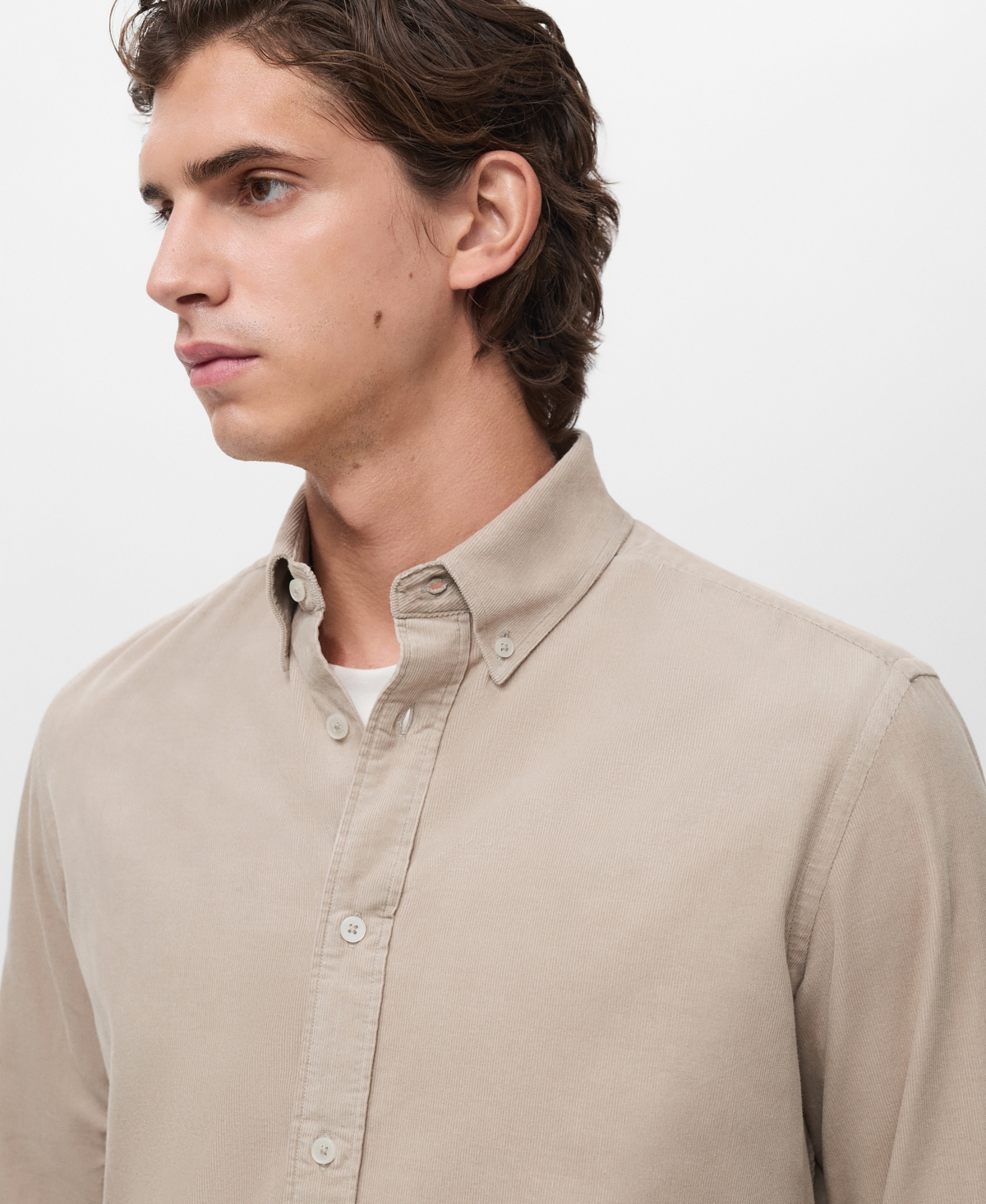 Mango Men's Classic-Fit Micro-Corduroy Shirt
