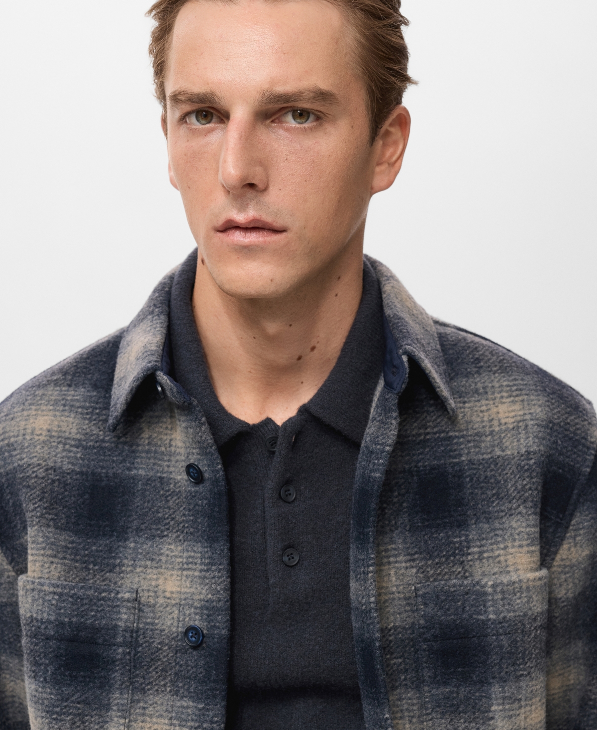 Mango Men's Checked Pocket Jacket