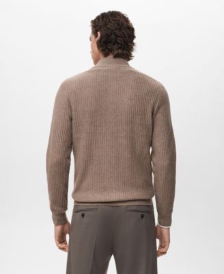 Men's Ribbed-Knit Zipper Cardigan
