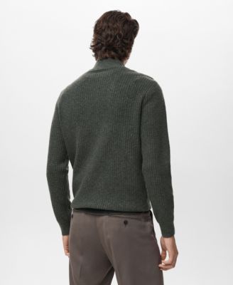Men's Ribbed-Knit Zipper Cardigan