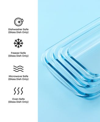 Borosilicate Glass Oven Dishes with Lids, Set of 4